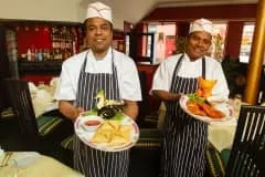 CR0014886

New Indian restaurant which is opening in Castle Street, Forfar
Pic shows Tandoori Chef Tom Cuze(left) and Head Chef John Gregory
....Pic Paul Reid